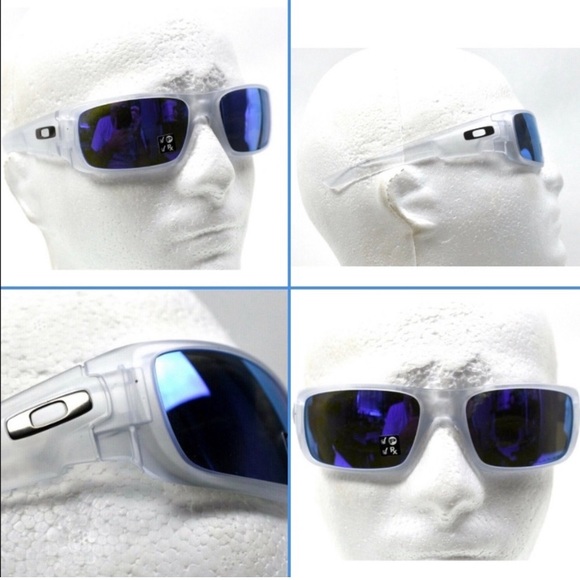 Oakley Crankshaft Violet Iridium Polarized Lenses, Matte Clear Frame NWT $187 - Picture 9 of 9